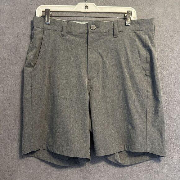 Free Fly Hybrid Shorts Mens Size 32 Dark Gray Chino Performance Stretch Golf 7" - Picture 3 of 12